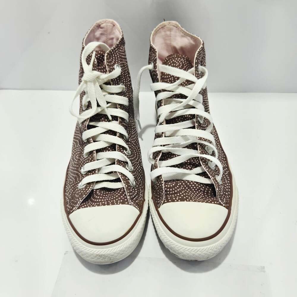 Converse Chuck Taylor All Star High Top Size Men 9 women 11 Brown Pink Dot Sneak